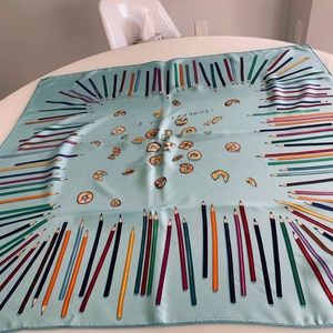 Hermes silk scarf, "A Vos Crayons," 35"